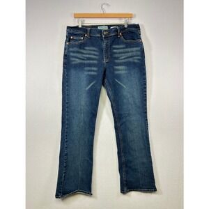 Y2K Retro Old Navy 16 Short Blue Dark Wash Low Waist Stretch Boot-Cut Jeans